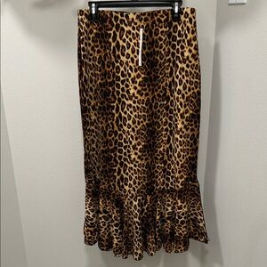 Elegant Leopard Print Maxi Skirt